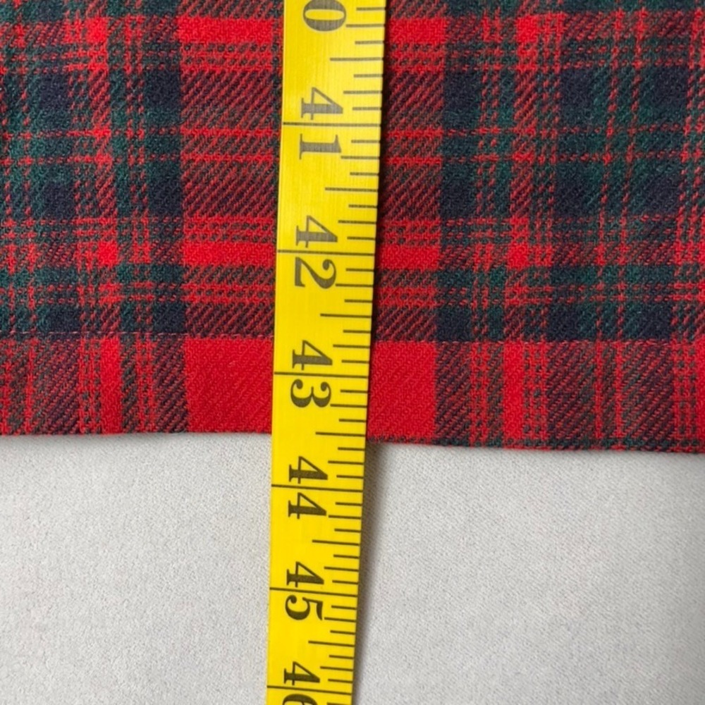 Vintage 1940s 50s Pendleton Wool Robe Dress Red Plaid Belted Pockets - Picture 12 of 13